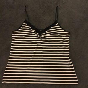 Slinky black and white camisole